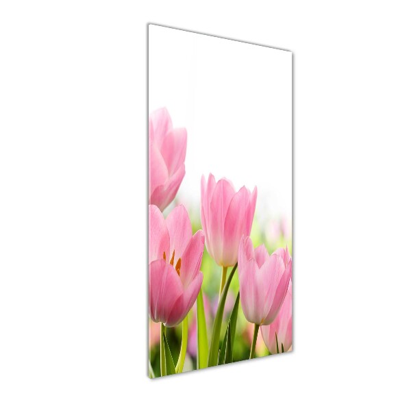 Staand foto in plexiglas Roze tulpen