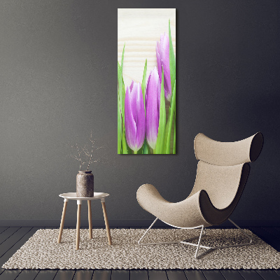 Staand foto op plexiglas Paarse tulpen