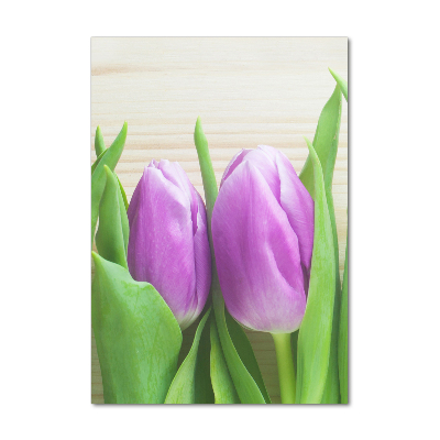 Staand foto op plexiglas Paarse tulpen