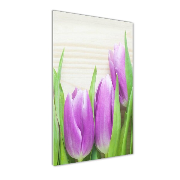 Staand foto op plexiglas Paarse tulpen