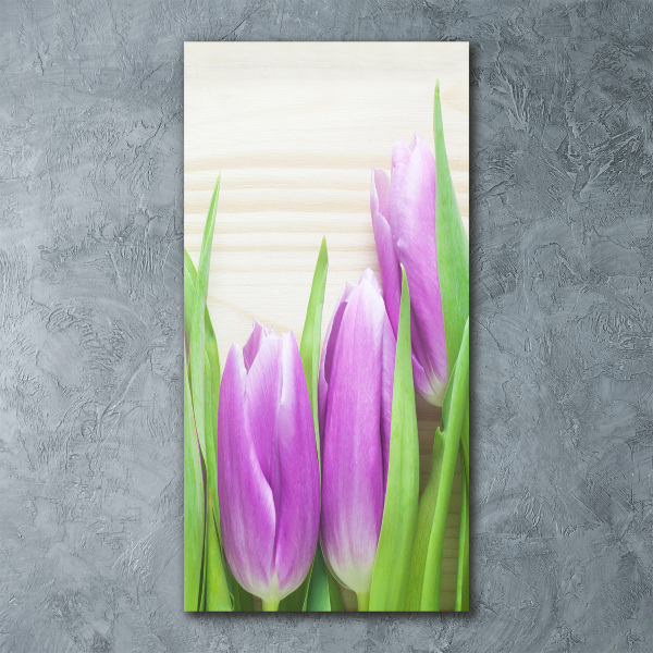 Staand foto op plexiglas Paarse tulpen