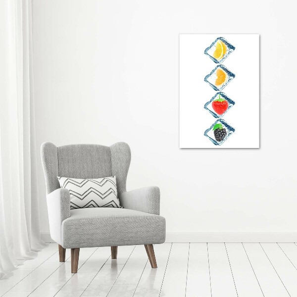 Obraz zdjęcie szkło akryl pionowy Owoce i lód