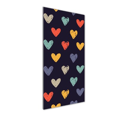 Obraz zdjęcie na ścianę akryl pionowy Kolorowe serca