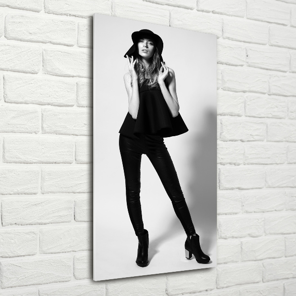 Staand foto in plexiglas Vrouw in het zwart