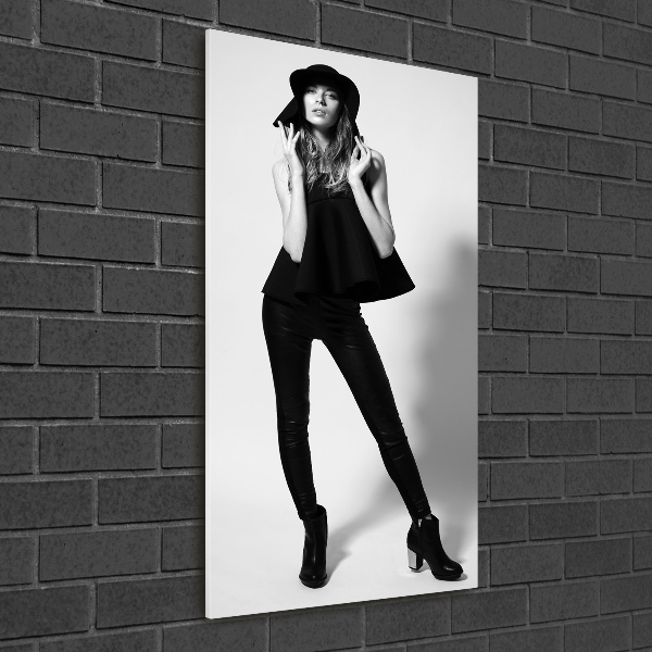 Staand foto in plexiglas Vrouw in het zwart