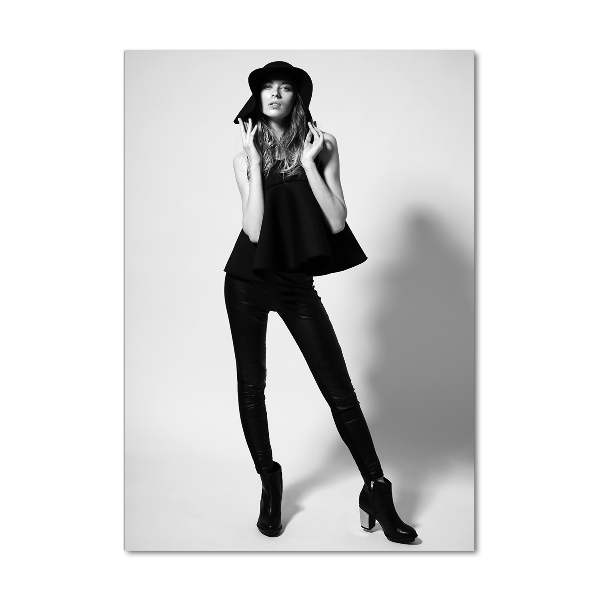 Staand foto in plexiglas Vrouw in het zwart