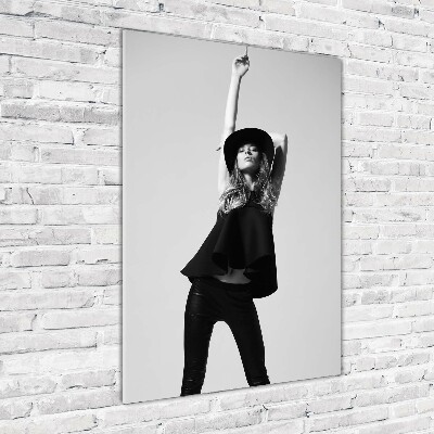 Staand foto op plexiglas Vrouw in het zwart