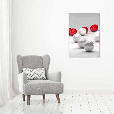 Staand foto op plexiglas Rode en witte ballen