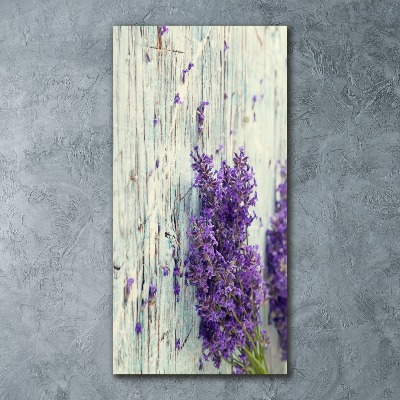 Staand foto plexiglas Lavendel op hout
