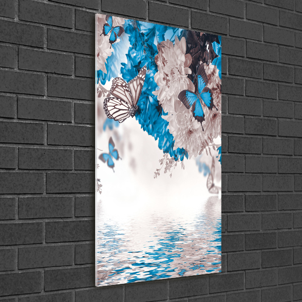 Obraz zdjęcie na scianę pleksi pionowy Kwiaty i motyle