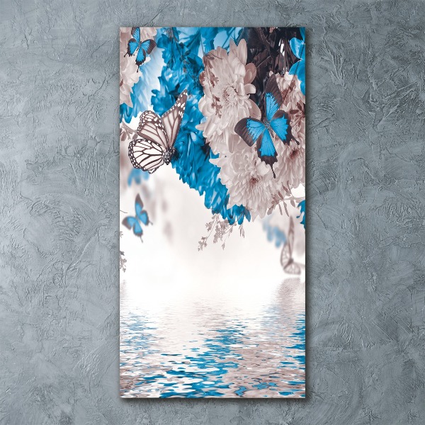 Obraz zdjęcie na scianę pleksi pionowy Kwiaty i motyle