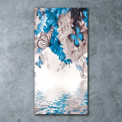 Staand foto in plexiglas Bloemen en vlinders