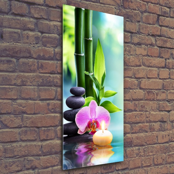 Staand foto plexiglas Orchidee en bamboe