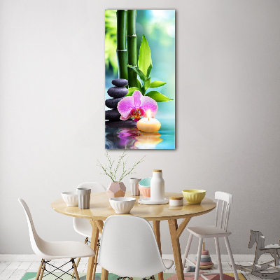 Staand foto plexiglas Orchidee en bamboe