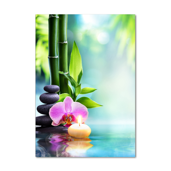 Staand foto plexiglas Orchidee en bamboe