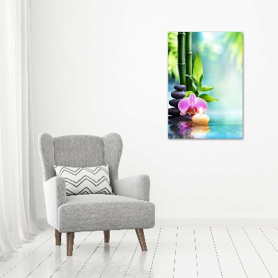 Staand foto plexiglas Orchidee en bamboe