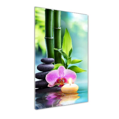 Staand foto plexiglas Orchidee en bamboe