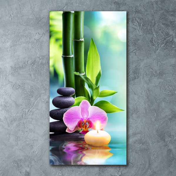 Staand foto plexiglas Orchidee en bamboe