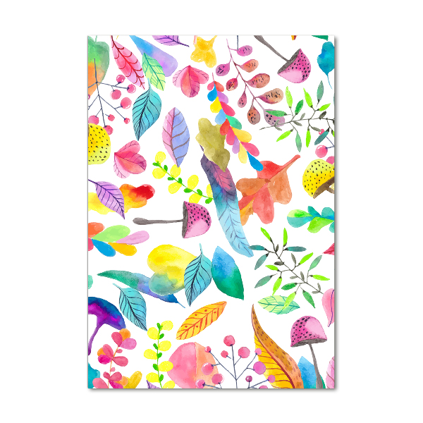 Staand foto in plexiglas Bladeren en paddenstoelen