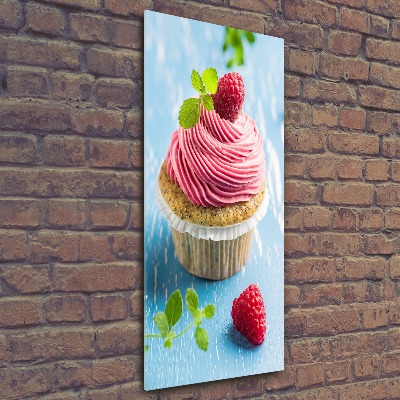 Staand plexiglas foto Frambozen cupcake