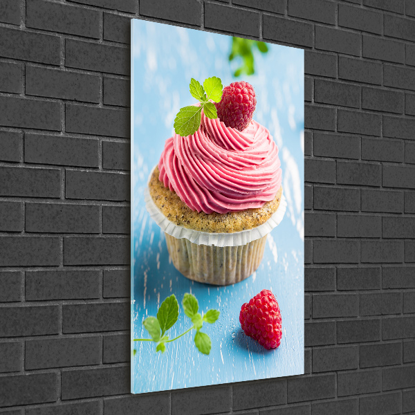 Staand plexiglas foto Frambozen cupcake