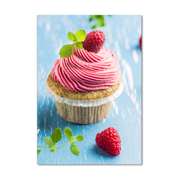 Staand plexiglas foto Frambozen cupcake