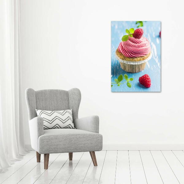 Staand plexiglas foto Frambozen cupcake