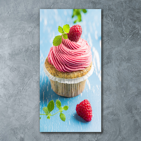 Staand plexiglas foto Frambozen cupcake