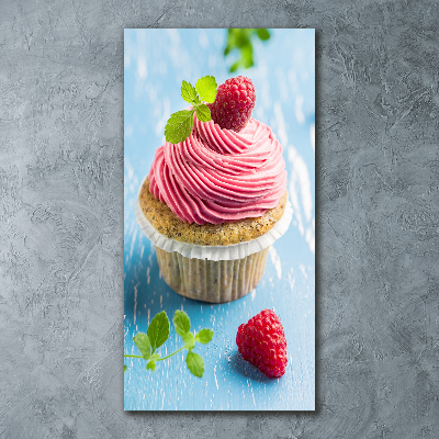 Staand plexiglas foto Frambozen cupcake