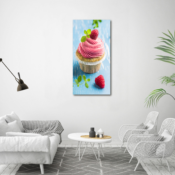 Staand plexiglas foto Frambozen cupcake