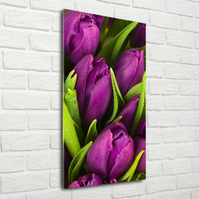 Staand foto in plexiglas Paarse tulpen