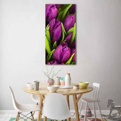 Staand foto in plexiglas Paarse tulpen