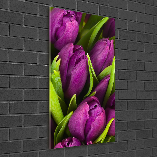 Staand foto in plexiglas Paarse tulpen