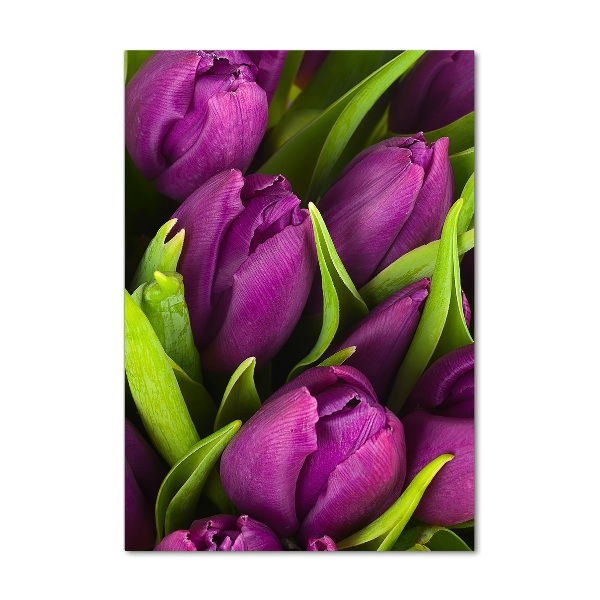 Staand foto in plexiglas Paarse tulpen