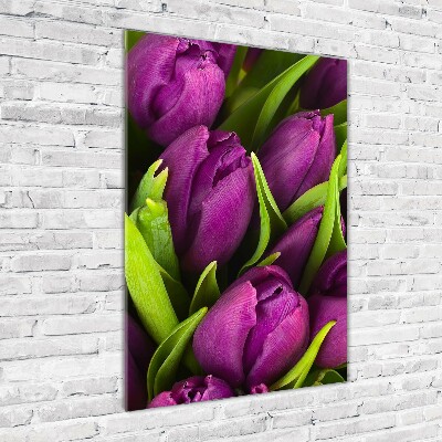 Staand foto in plexiglas Paarse tulpen