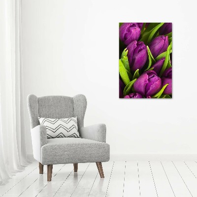 Staand foto in plexiglas Paarse tulpen