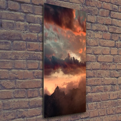 Staand foto plexiglas Zonsondergang boven de bergen