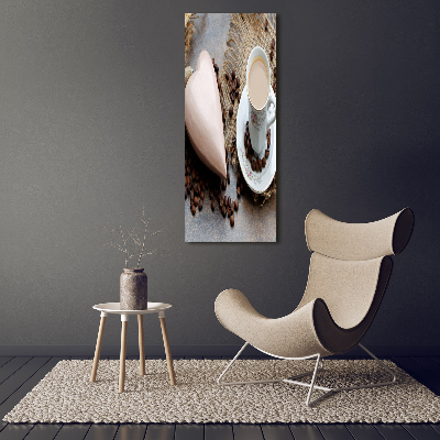 Staand foto in plexiglas Koffie en hart