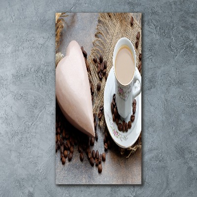 Staand foto in plexiglas Koffie en hart