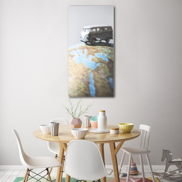 Staand plexiglas foto Van op een globe