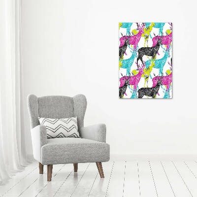 Staand foto in plexiglas Kleurrijke herten