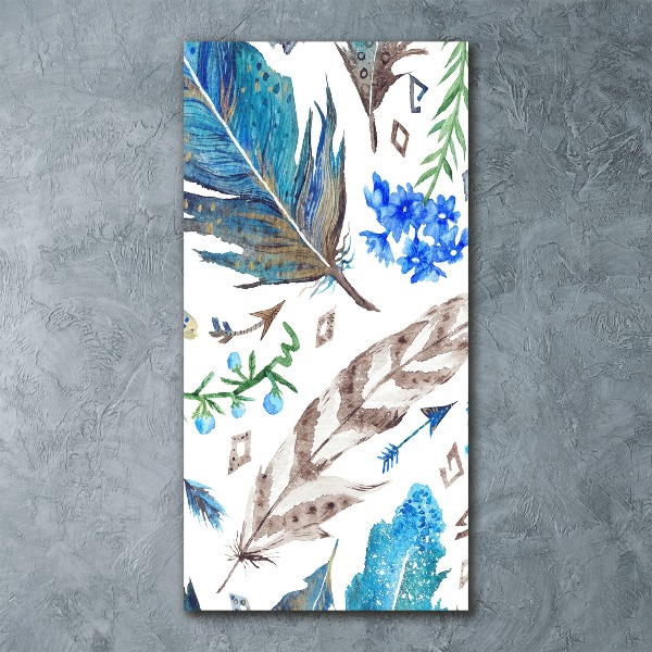 Staand foto plexiglas Veren en bloemen