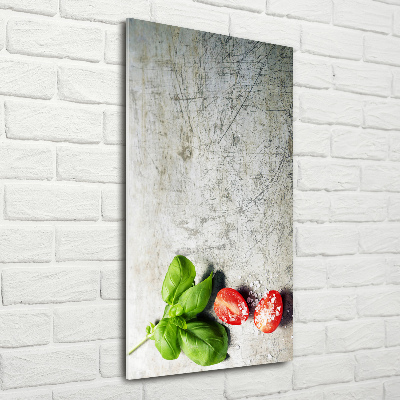 Staand foto op plexiglas Tomaten en basilicum