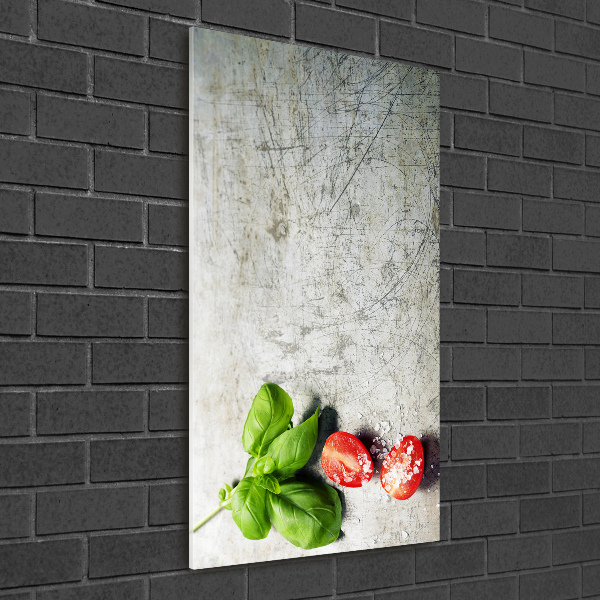 Staand foto op plexiglas Tomaten en basilicum