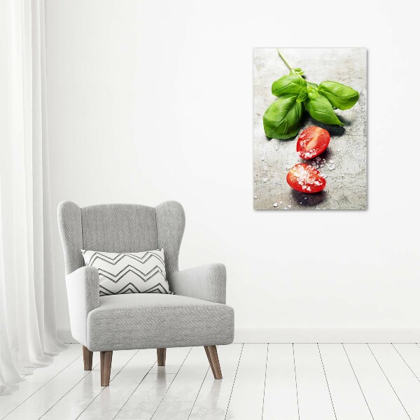 Staand foto op plexiglas Tomaten en basilicum