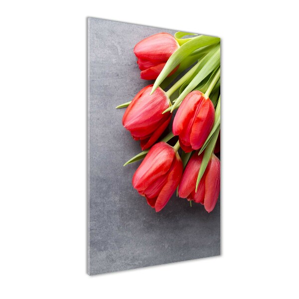 Staand foto plexiglas Rode tulpen