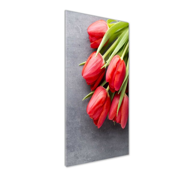 Staand foto plexiglas Rode tulpen