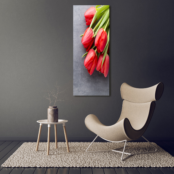 Staand foto plexiglas Rode tulpen