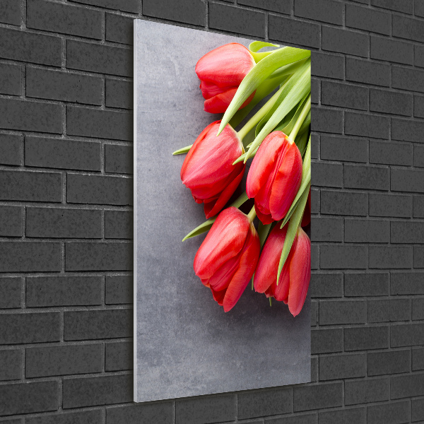 Staand foto plexiglas Rode tulpen