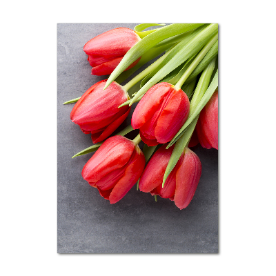Staand foto plexiglas Rode tulpen